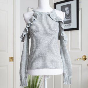 NWOT Charlotte Russe Gray Off The Shoulder Sweater